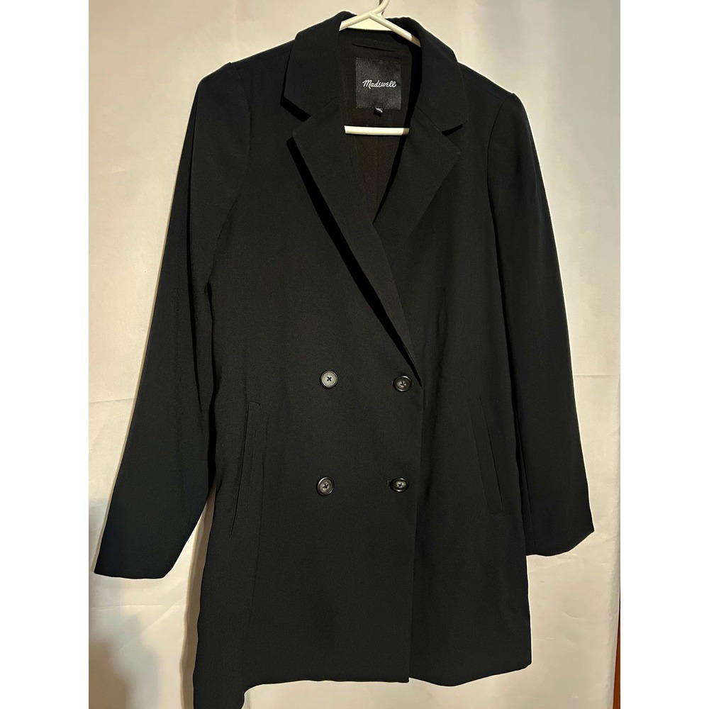 Madewell Women's Black Double-Breasted Blazer Long Sleeve Pockets XS